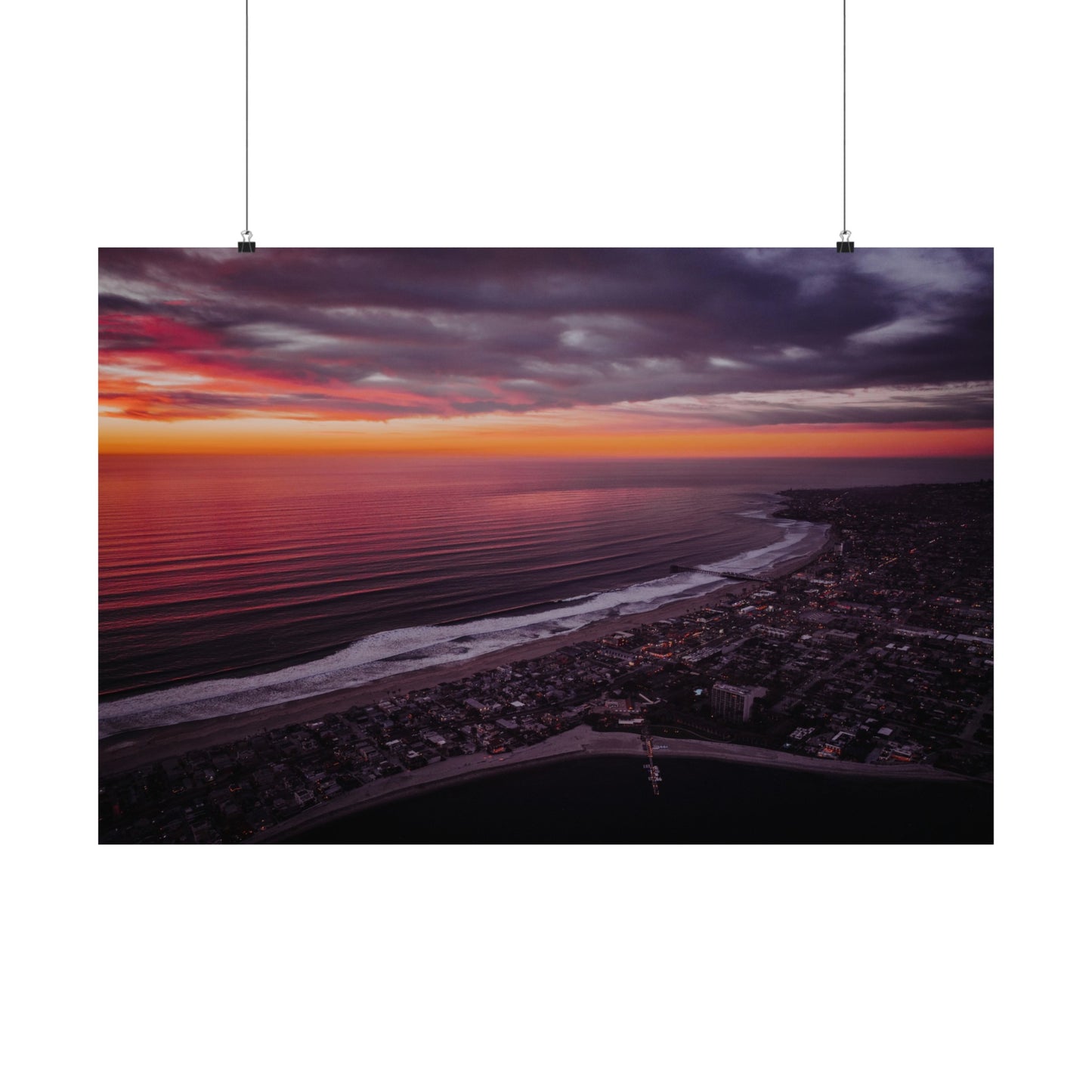 Fire on the Bay 2 Matte Horizontal Poster (Unframed)